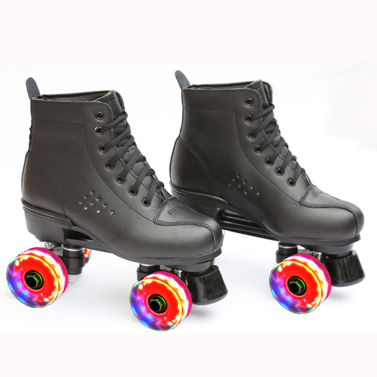 Black super-flue skates flasher
